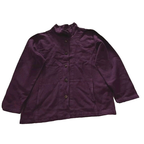 VTG Sea Breeze Of California Womens Purple Utility Jacket Button Up 100% Cotton - Picture 6 of 10